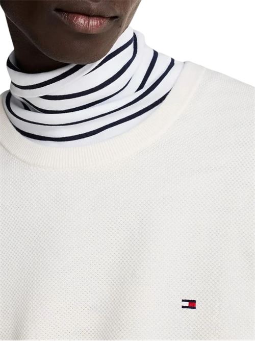 Maglioncino uomo avorio in cotone Tommy Hilfiger | MW0MW36347Z00
